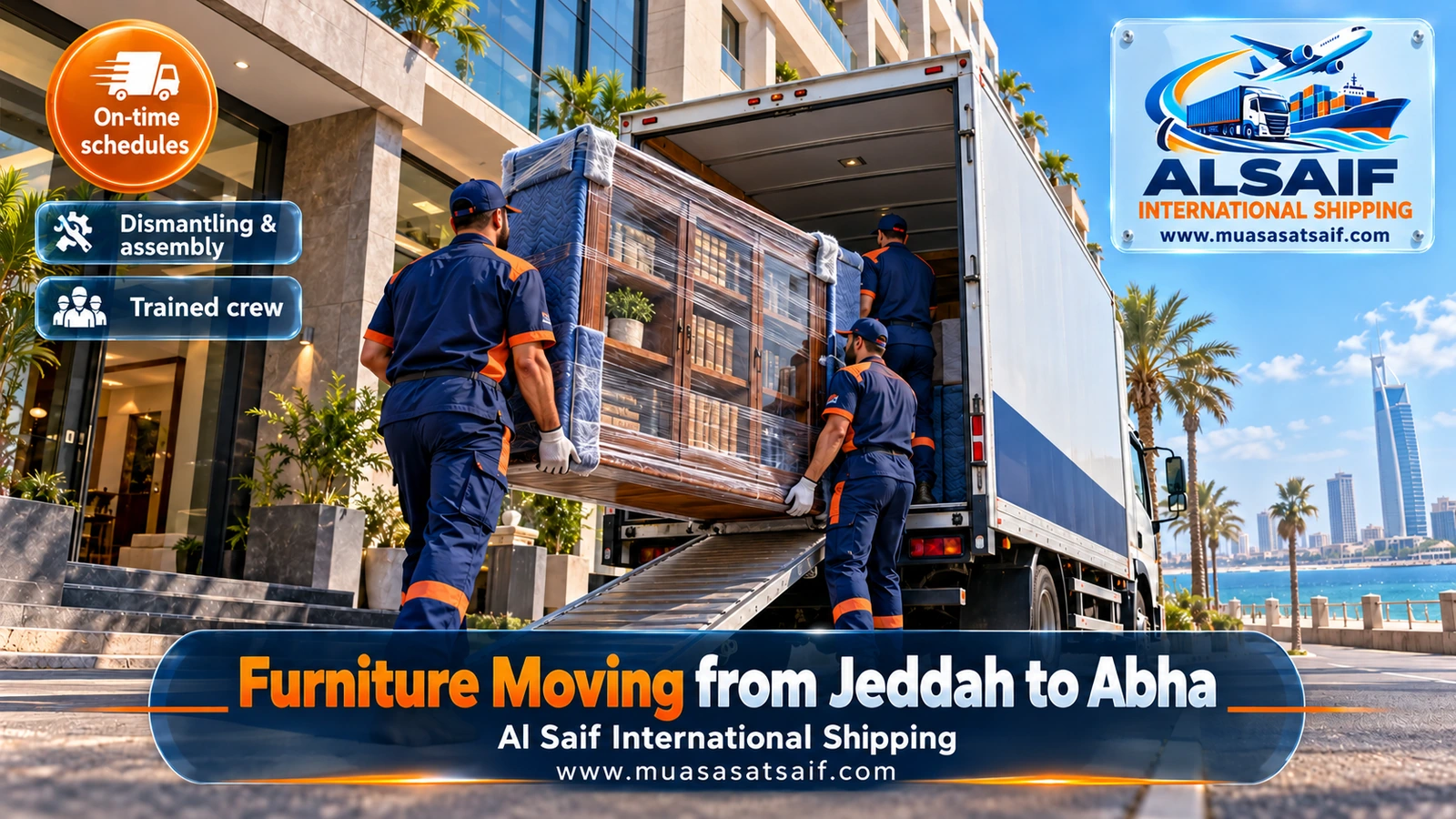 Furniture Moving from Jeddah to Abha | Dismantling, Packing & Closed Trucks over the Coast or the Highlands