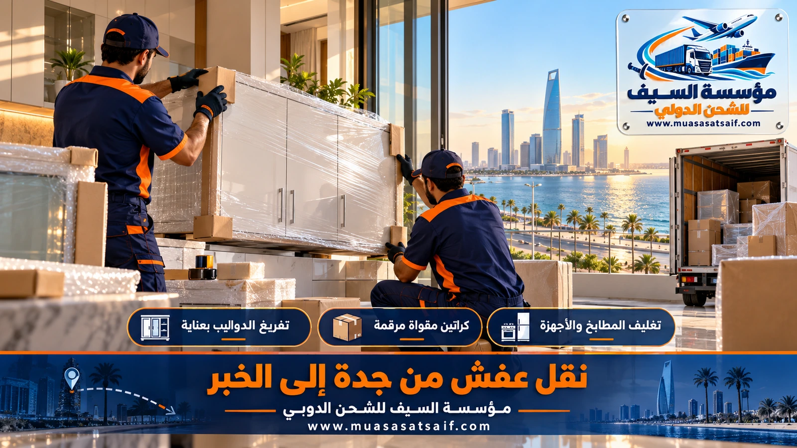 تغليف الكنب والطاولات بالبطانيات والنايلون قبل نقل عفش من جدة الي الخبر