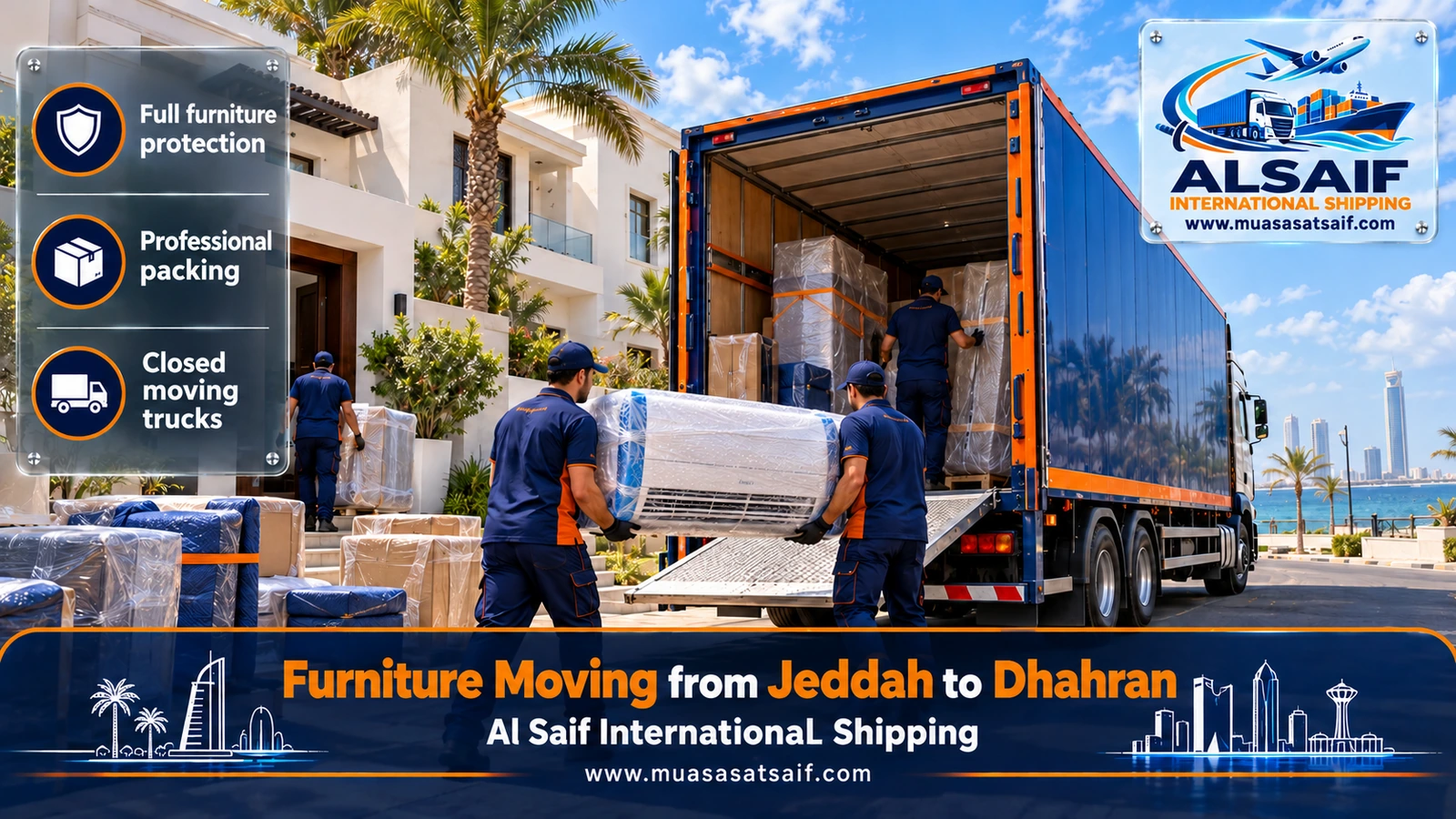 Furniture Moving from Jeddah to Dhahran | Compound & University Housing Gate Passes, Packing & Assembly