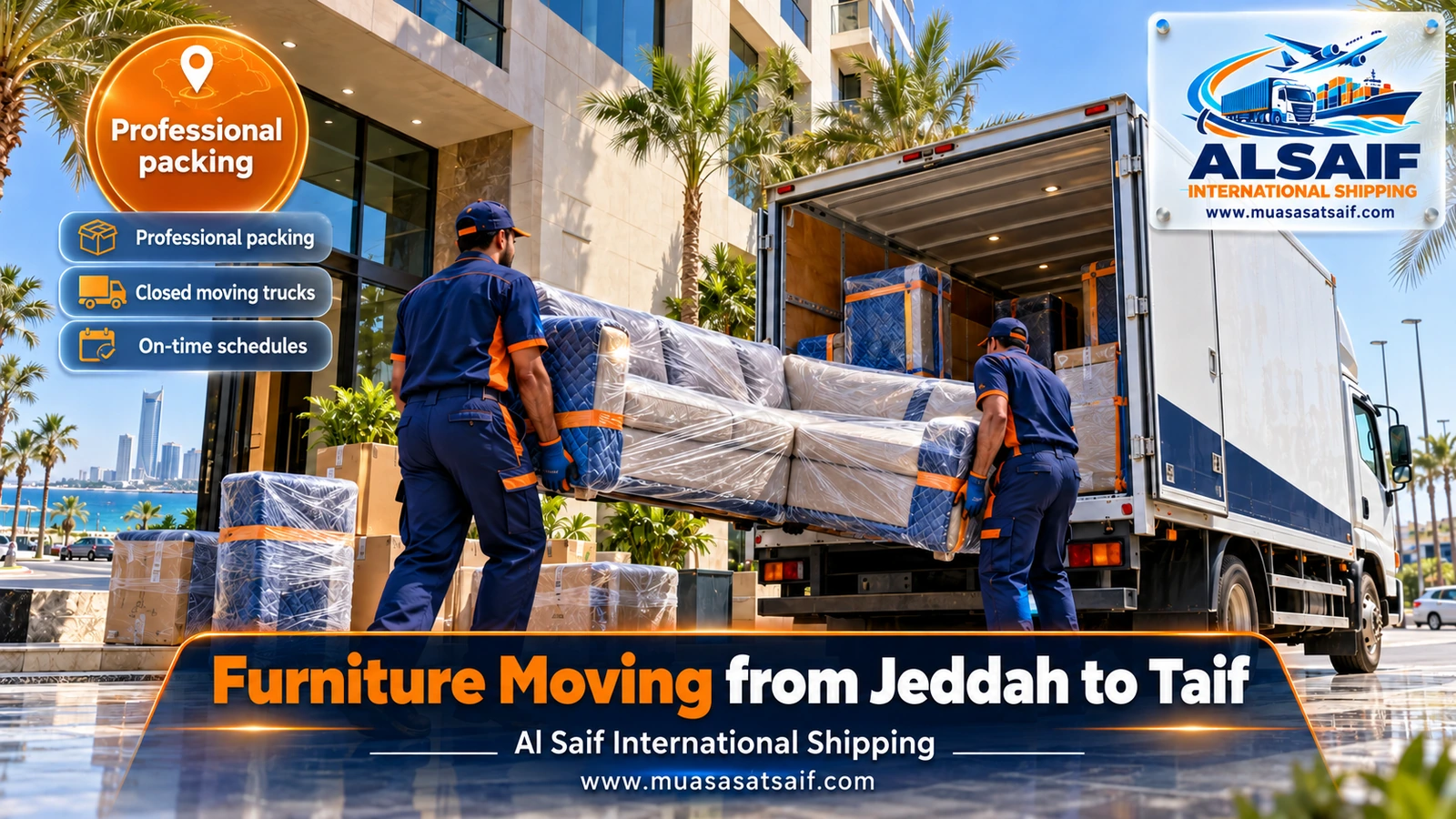 Furniture Moving from Jeddah to Taif | A Safe Climb via Al Sail Road with Assembly in Districts and Resorts
