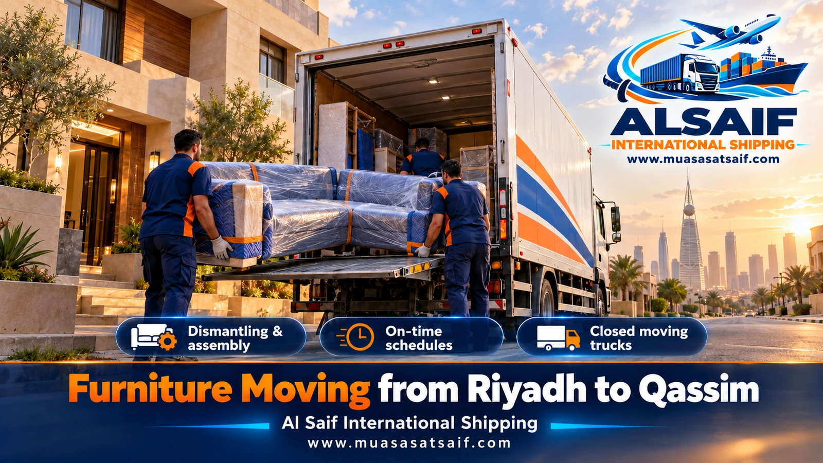 Furniture Moving from Riyadh to Qassim | Unaizah, Al Rass, Al Mithnab & Al Bukayriyah