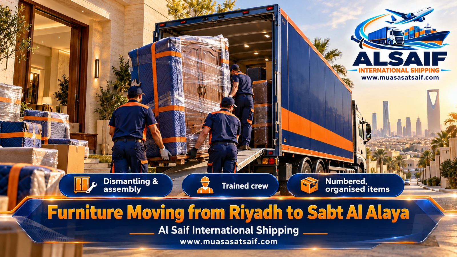 Furniture Moving from Riyadh to Sabt Al Alaya | Full Assembly in Bilqarn and a Bisha Drop on Request