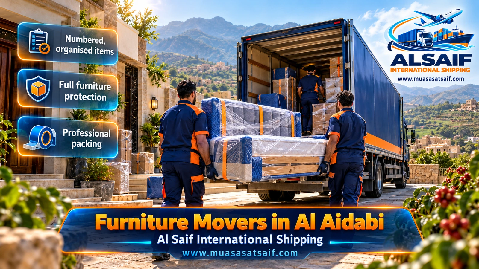 Furniture Moving in Al Aidabi | Farm Homes, Majlis & Annexes with Dismantling and Assembly