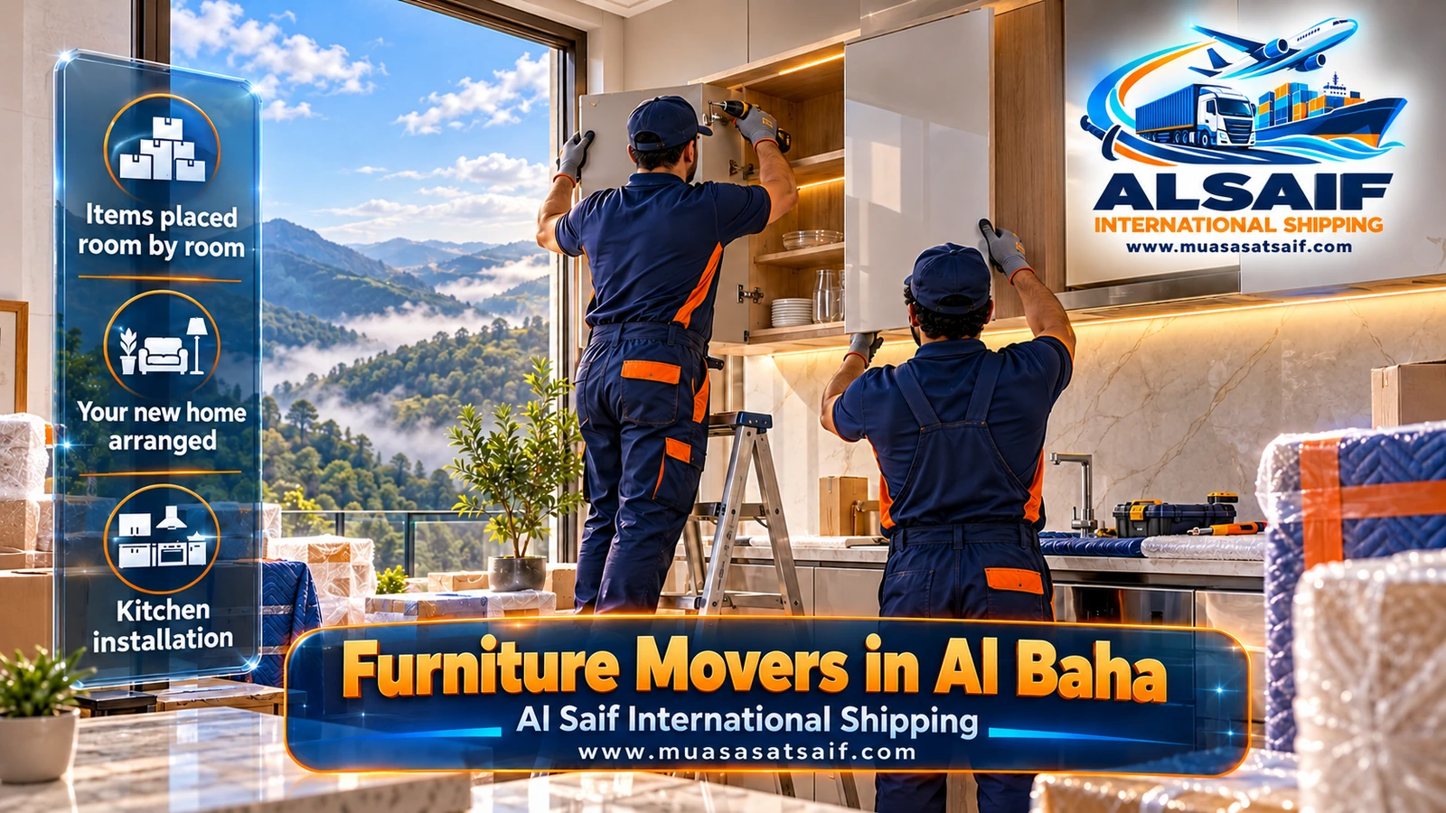 Carpenter assembling a bedroom in a new home in Al Baha after the move