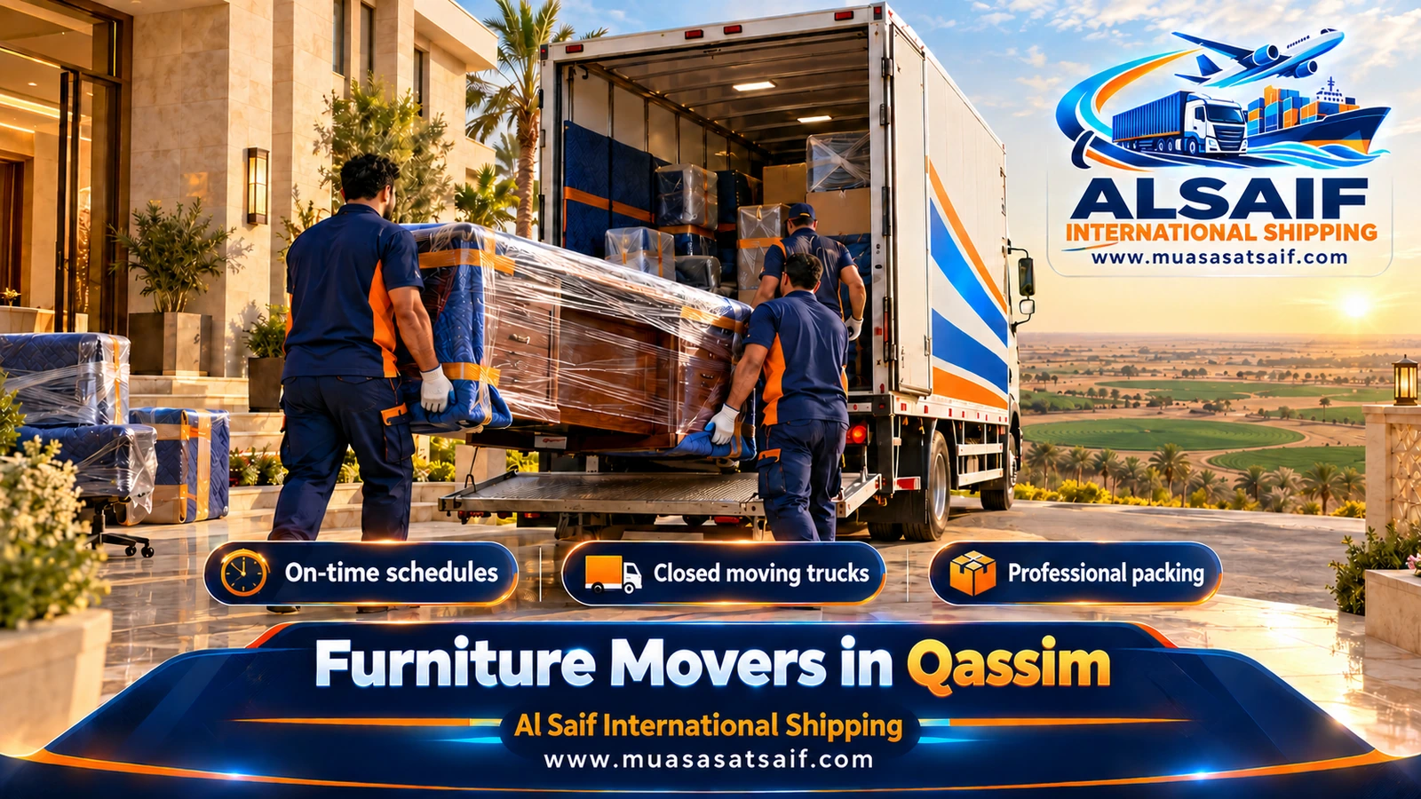 Furniture Movers in Qassim | Buraidah, Unaizah & Al Rass with Majlis Dismantling and Dust-Safe Packing