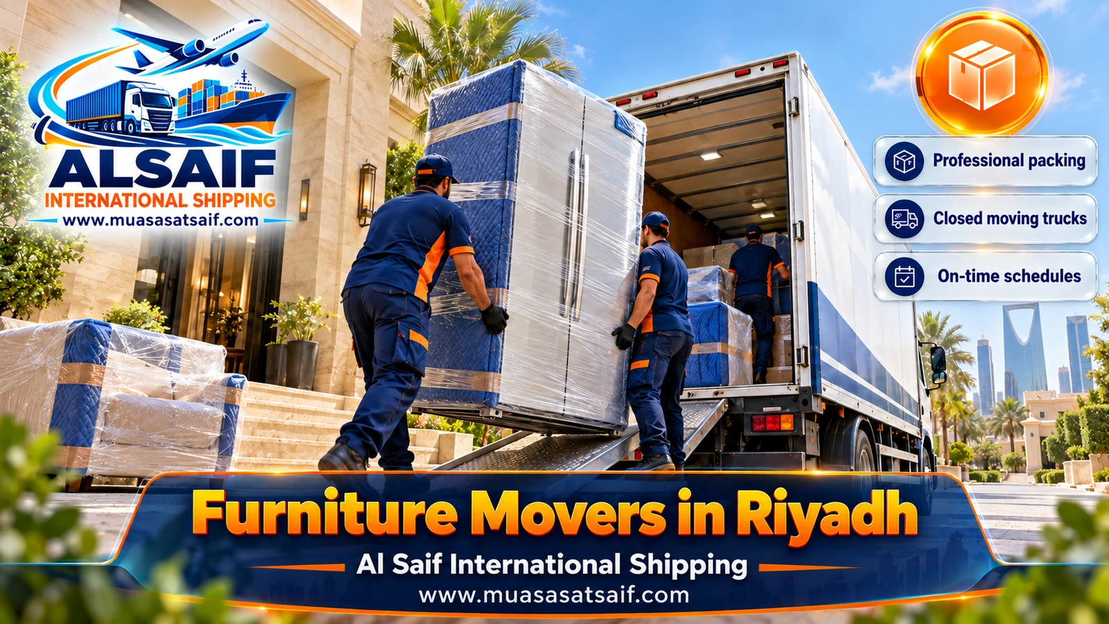 Furniture Movers in Riyadh | Dismantling, Packing & Closed Trucks for Every District