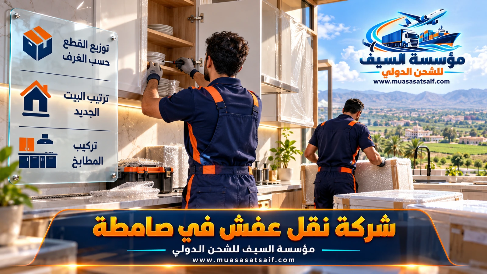 إعادة تركيب غرفة نوم وطاولة طعام في بيت جديد بصامطة