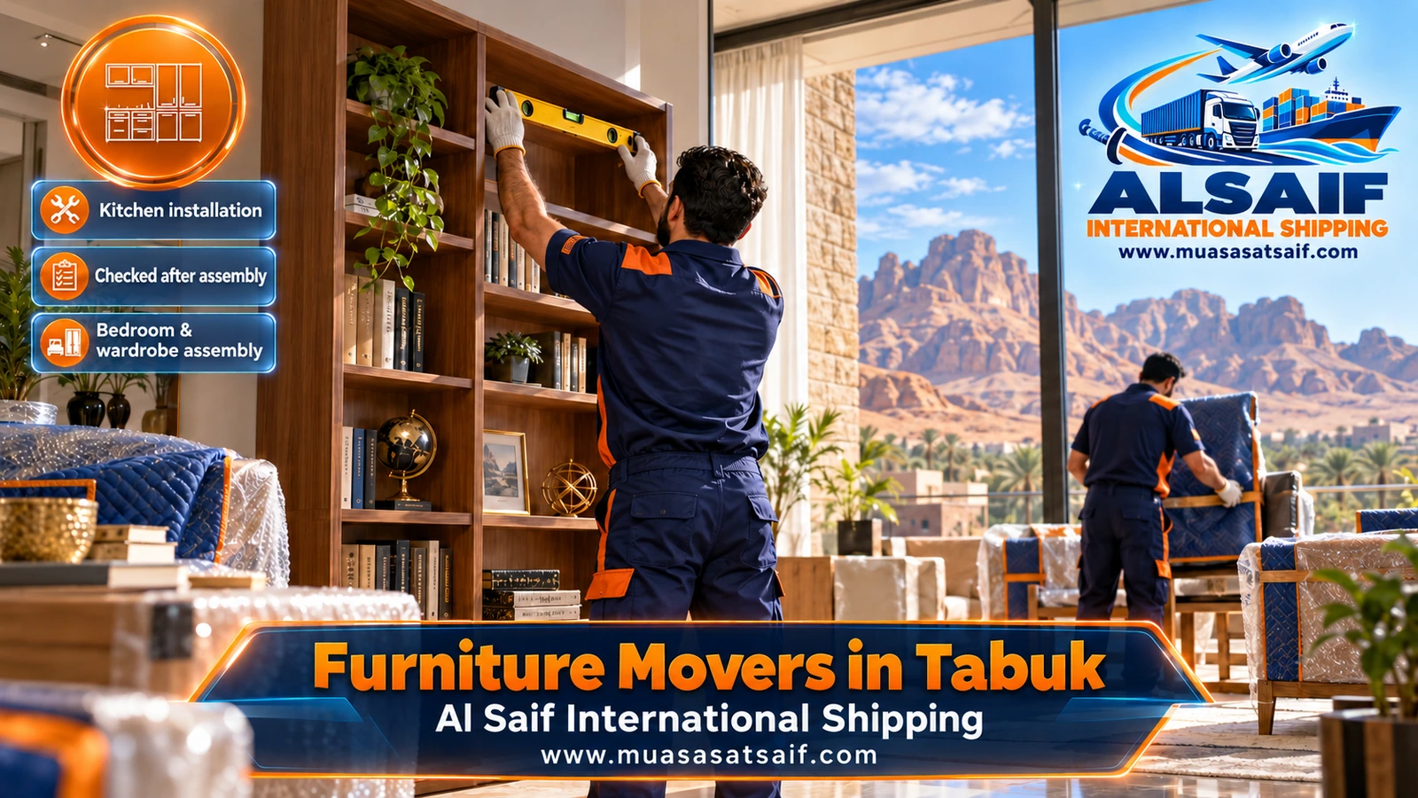 Carpenter assembling a wardrobe and bed after a furniture move in Tabuk