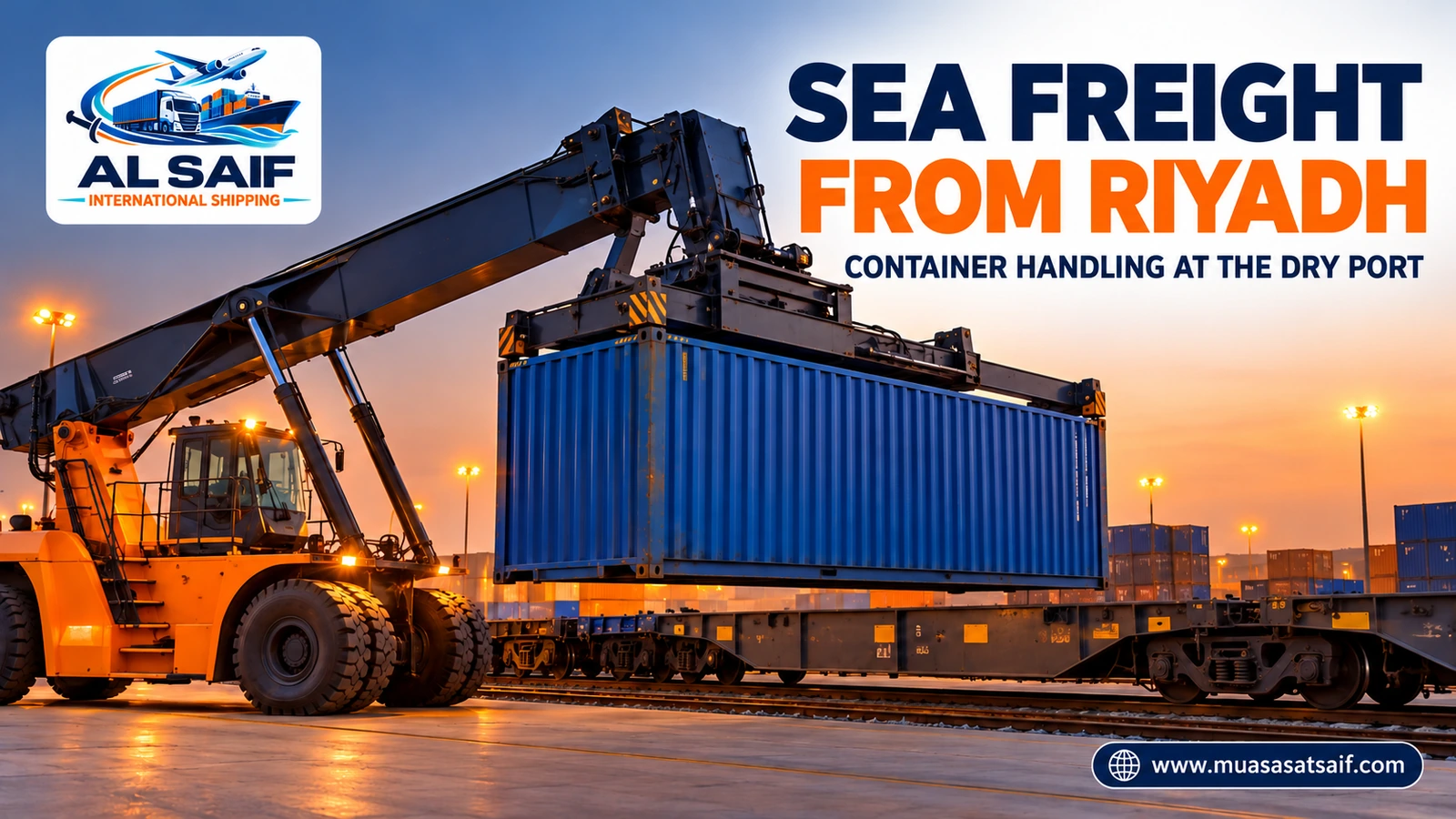 Handling a sea freight container in a container yard — Al Saif