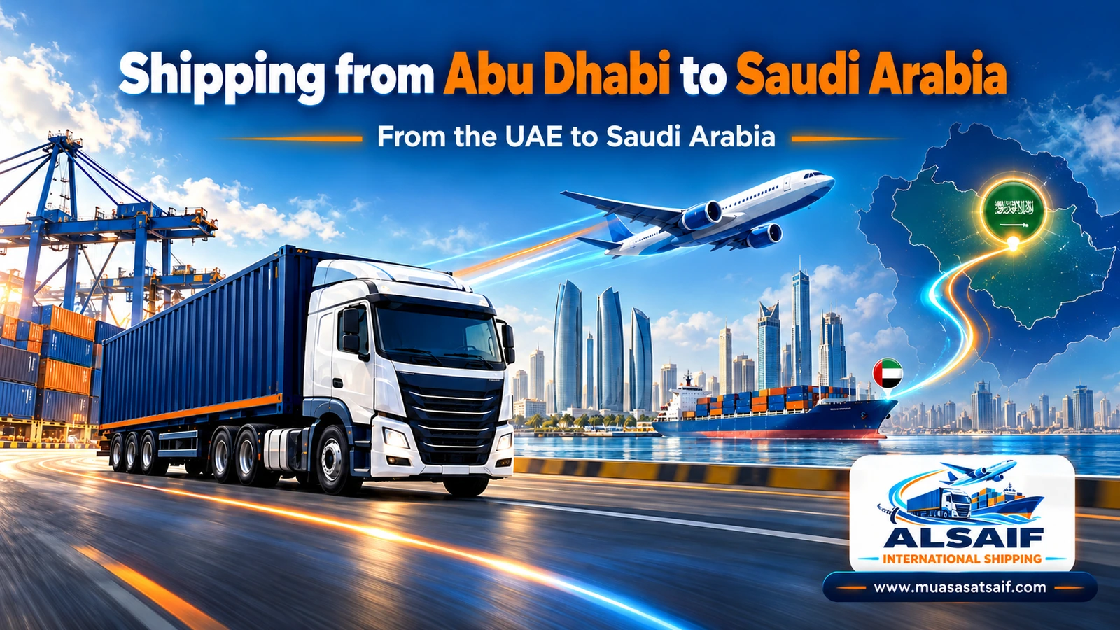 Shipping Company from Abu Dhabi to Saudi Arabia | Villa Furniture Moving & Car Shipping from Abu Dhabi and Al Ain