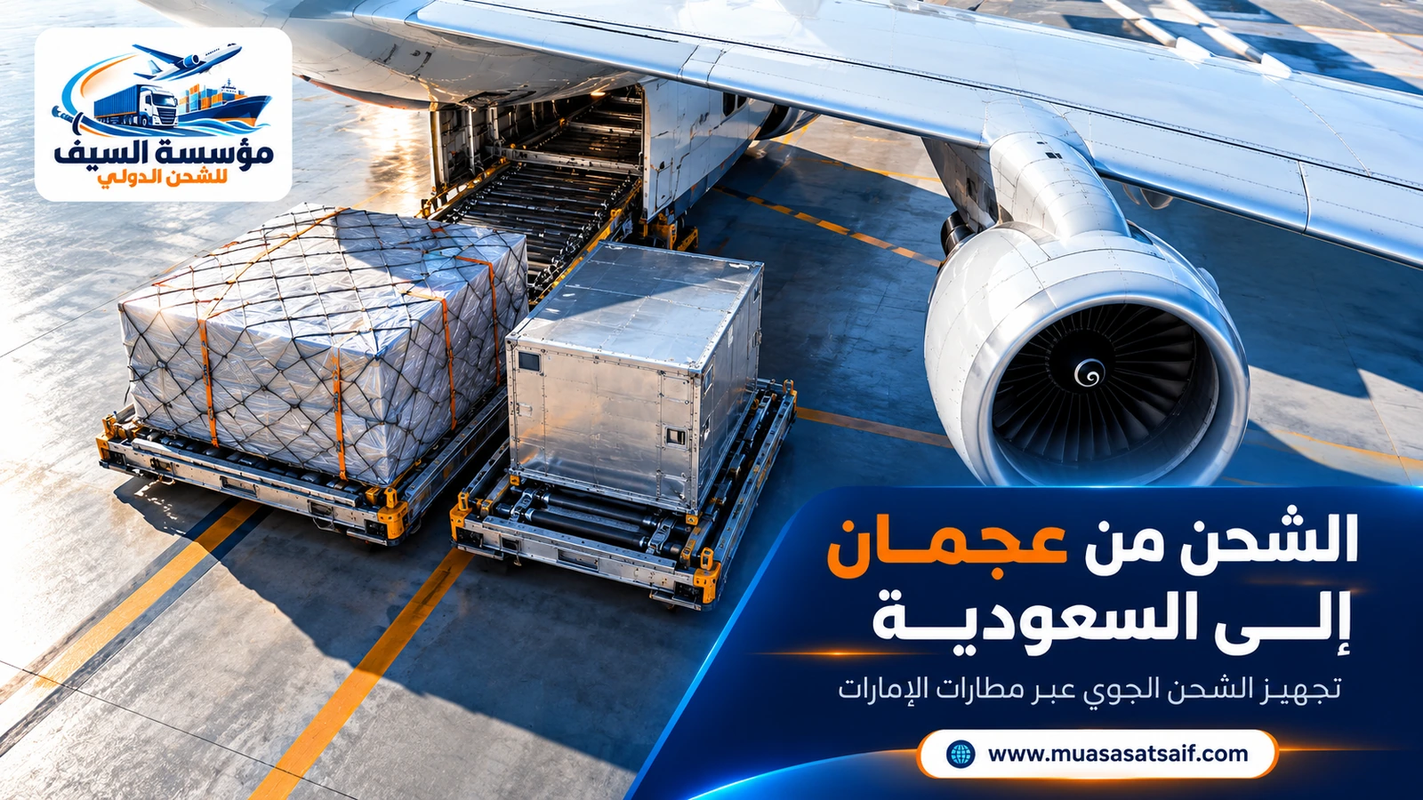 الشحن الجوي من عجمان إلى مطارات السعودية — مؤسسة السيف