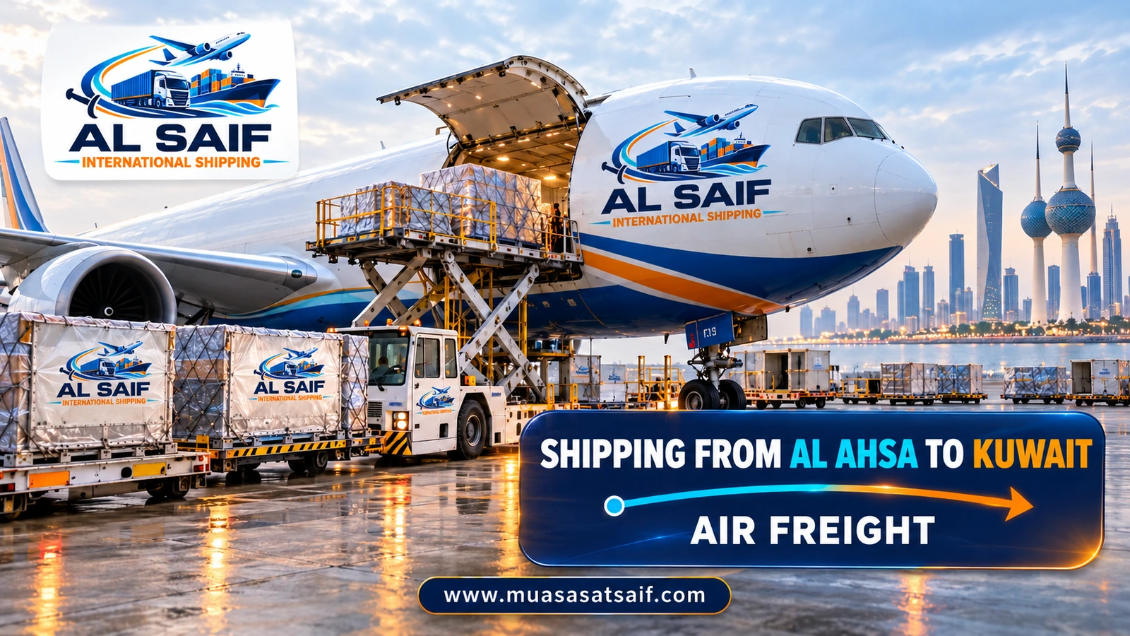 Air freight from Al Ahsa to Kuwait International Airport — Al Saif