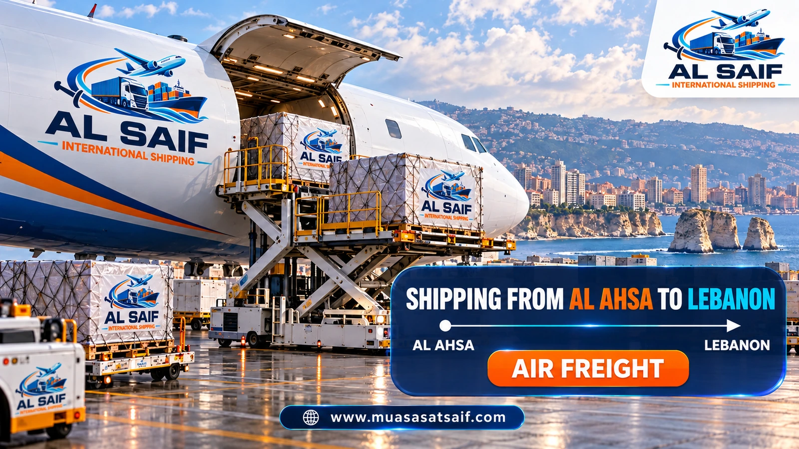 Air freight from Al Ahsa to Beirut Rafic Hariri International Airport — Al Saif
