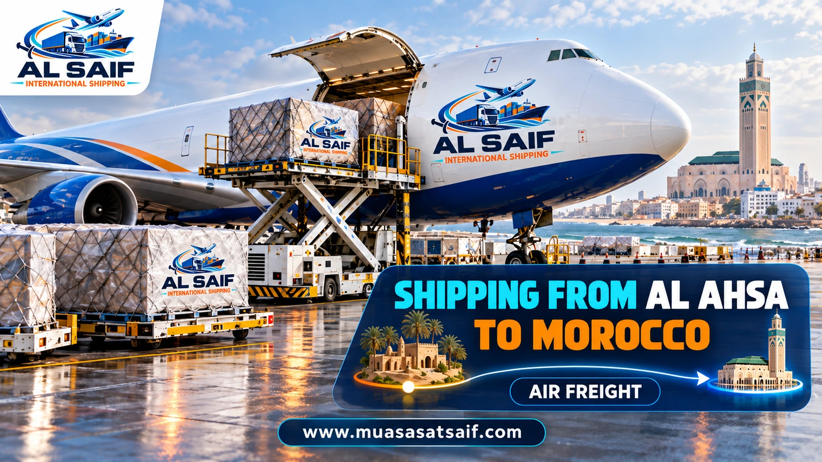 Air freight from Al Ahsa to Mohammed V Airport, Casablanca — Al Saif