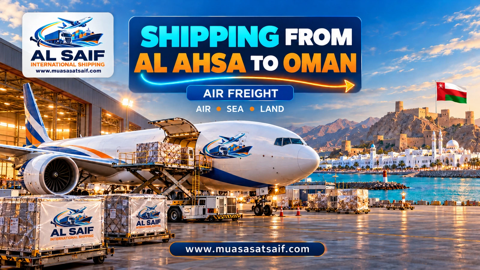 Air freight from Al Ahsa to Muscat International Airport — Al Saif