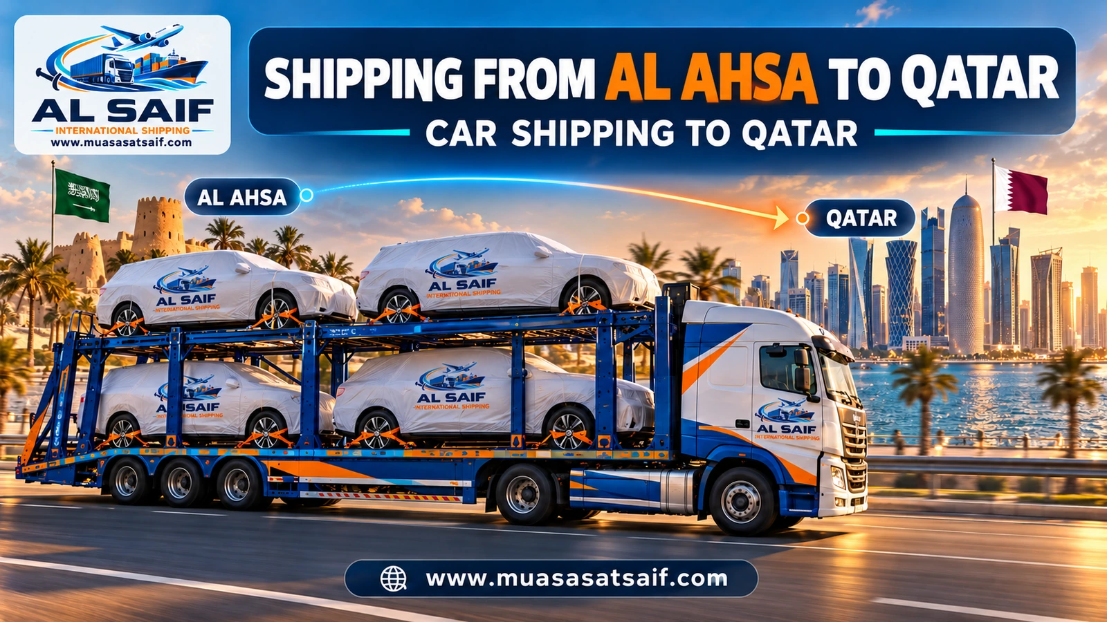 Car shipping from Al Ahsa to Qatar — Al Saif
