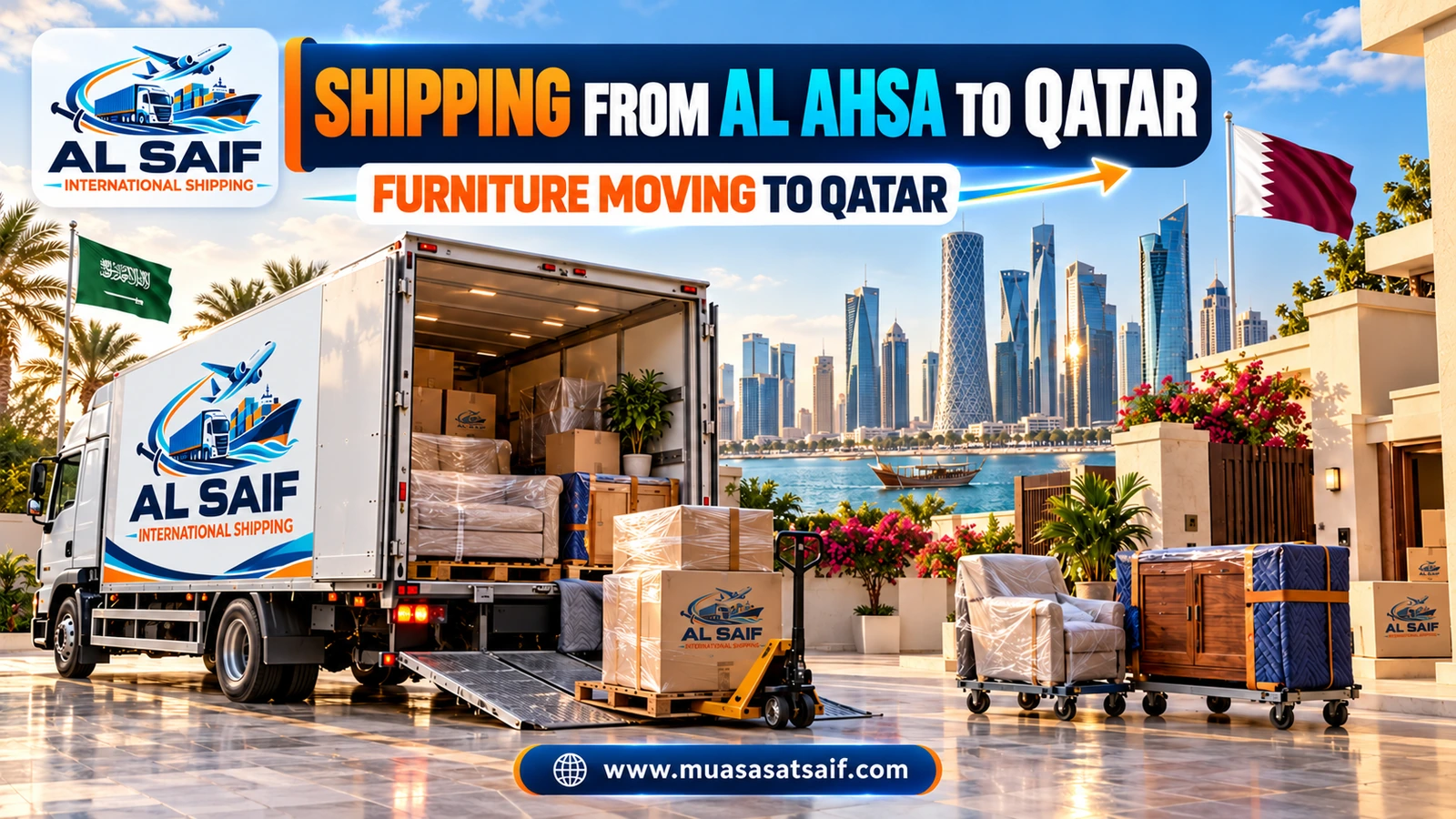 Furniture moving from Al Ahsa to Doha — Al Saif