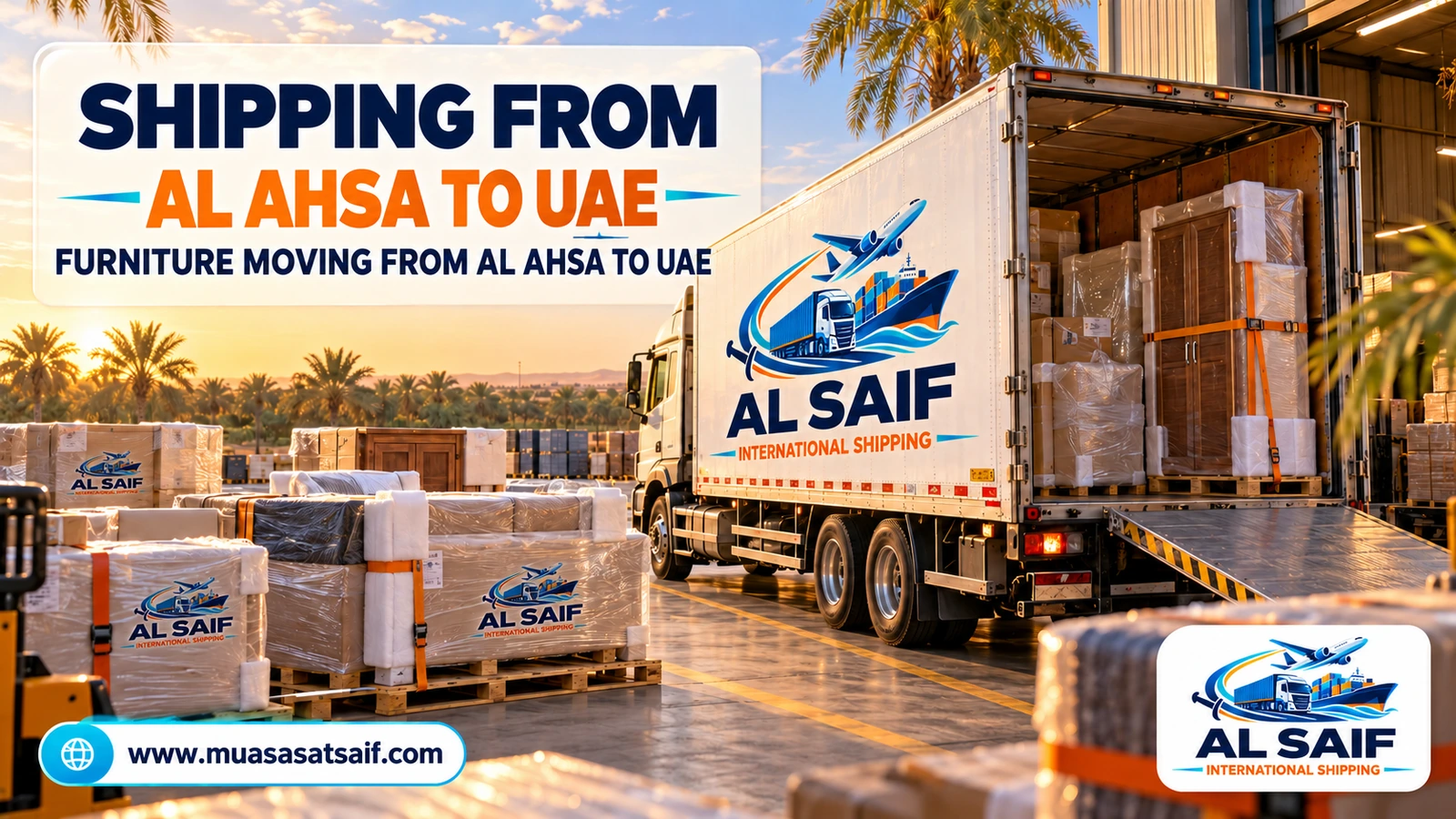 Moving furniture from Al-Ahsa to the UAE — Al Saif