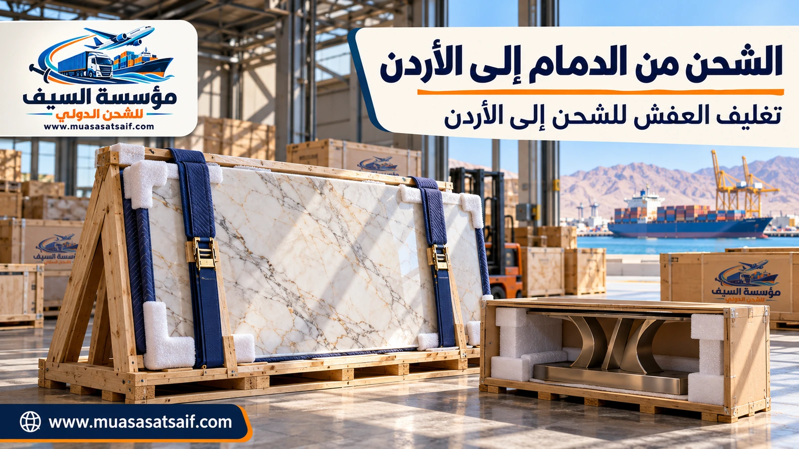 تغليف أثاث منزل في الخبر قبل نقله إلى عمّان — مؤسسة السيف