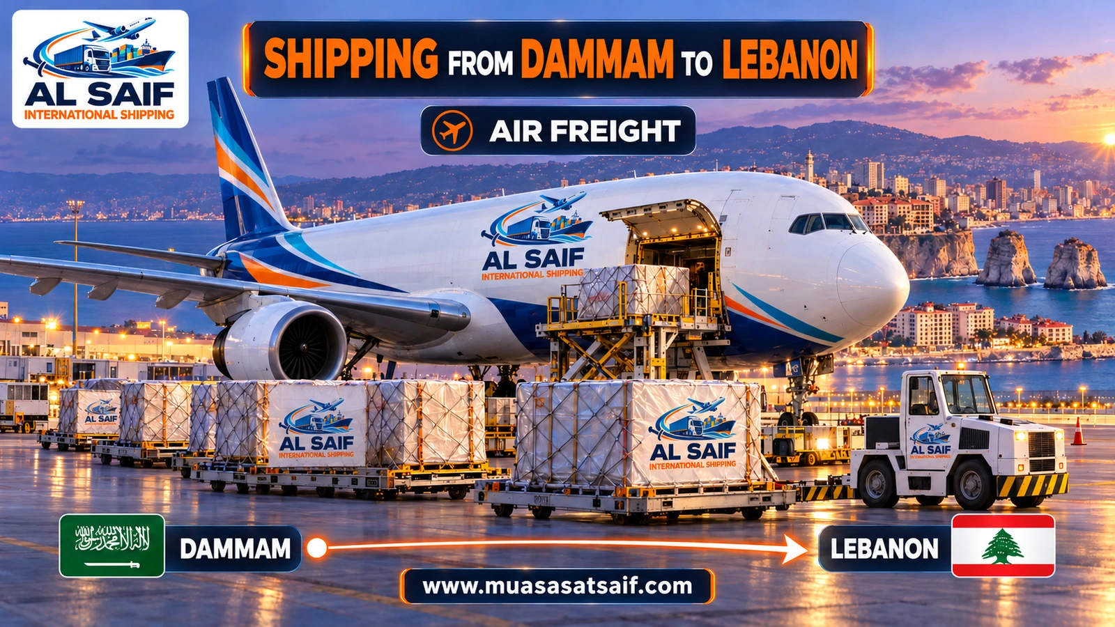Air freight from Dammam to Beirut Rafic Hariri International Airport — Al Saif