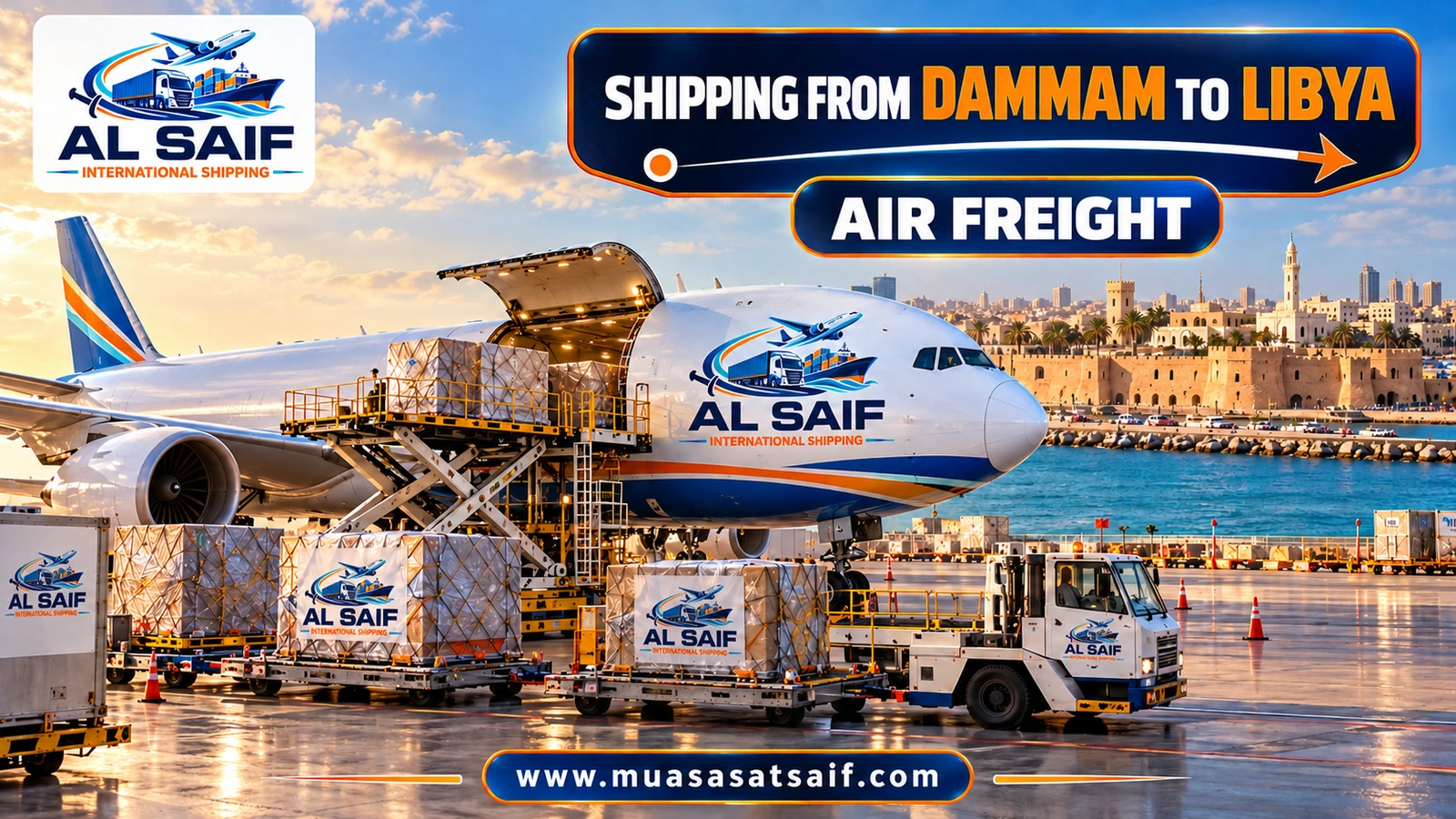 Air freight from King Fahd Airport in Dammam to Mitiga Airport in Tripoli — Al Saif