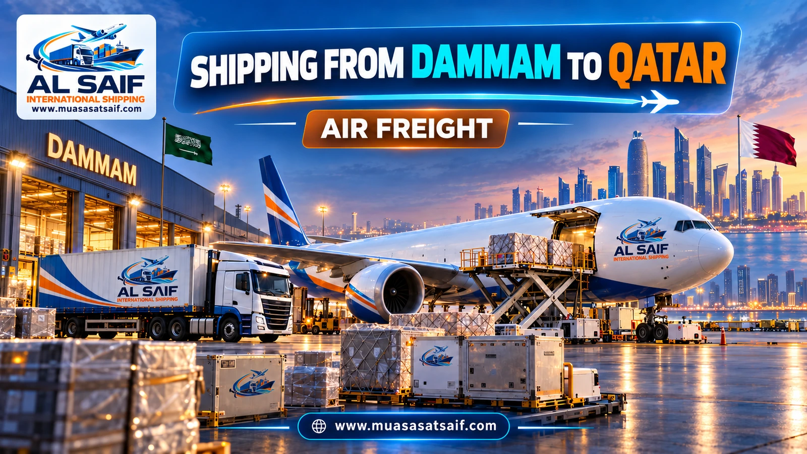 Air freight from King Fahd Airport to Doha — Al Saif