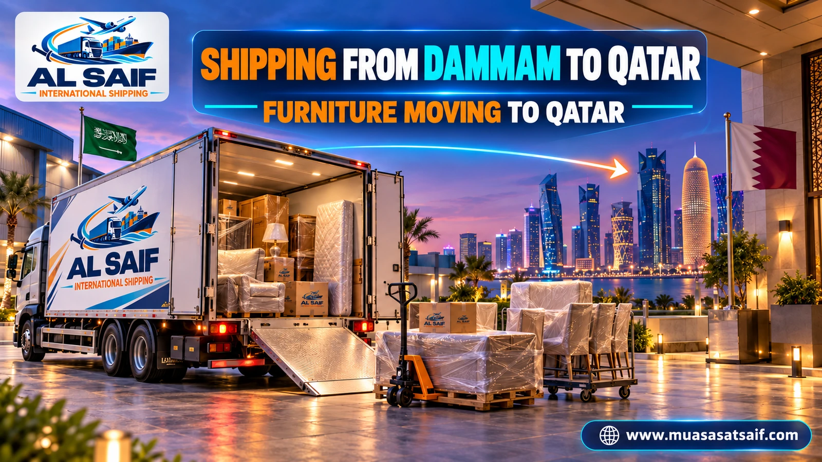 Furniture moving from Dammam to Doha — Al Saif