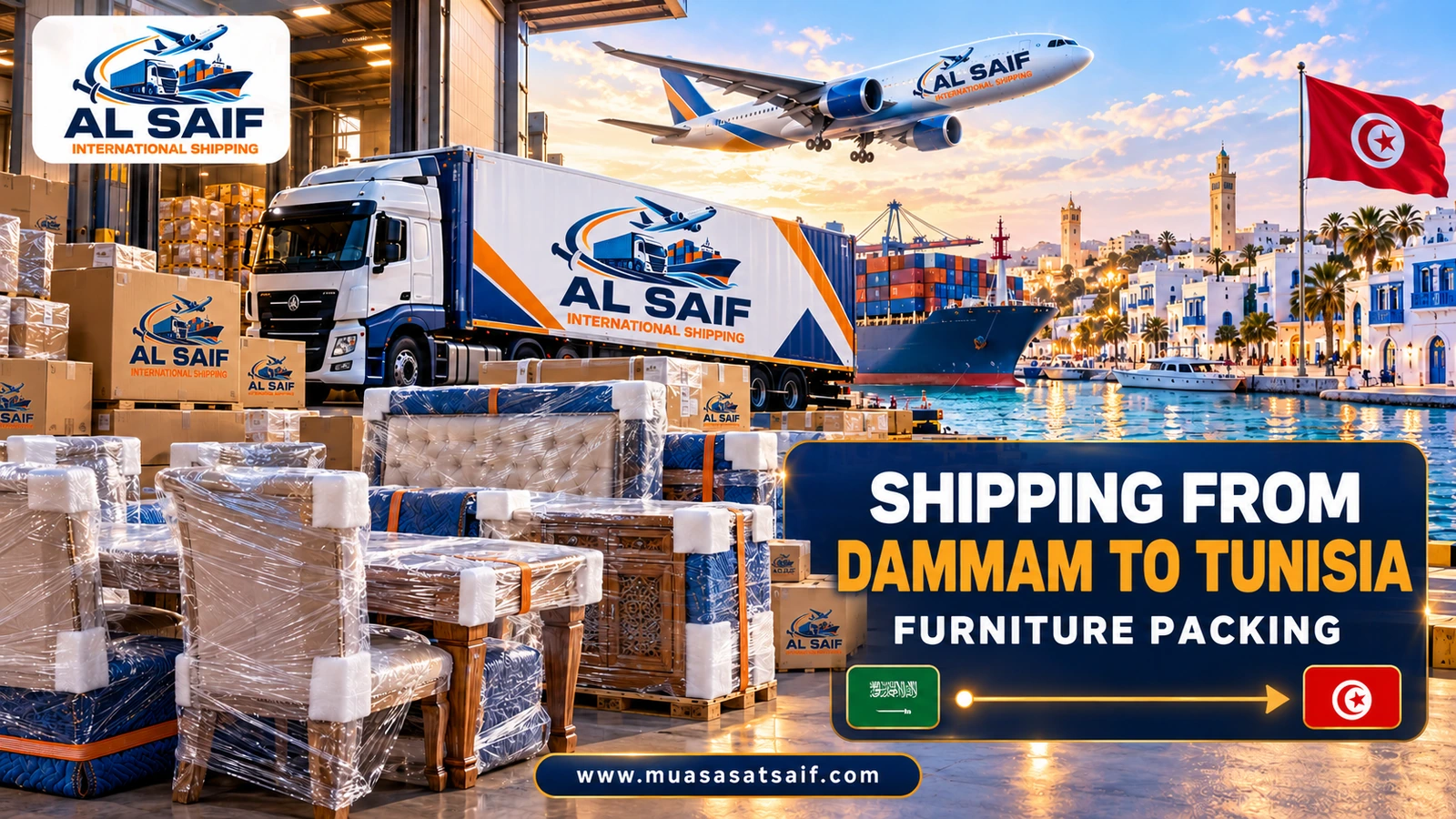 Packing a Dammam home before shipping to Tunisia — Al Saif
