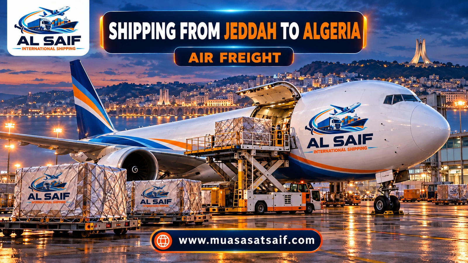 Air freight from King Abdulaziz Airport in Jeddah to Houari Boumediene Airport — Al Saif