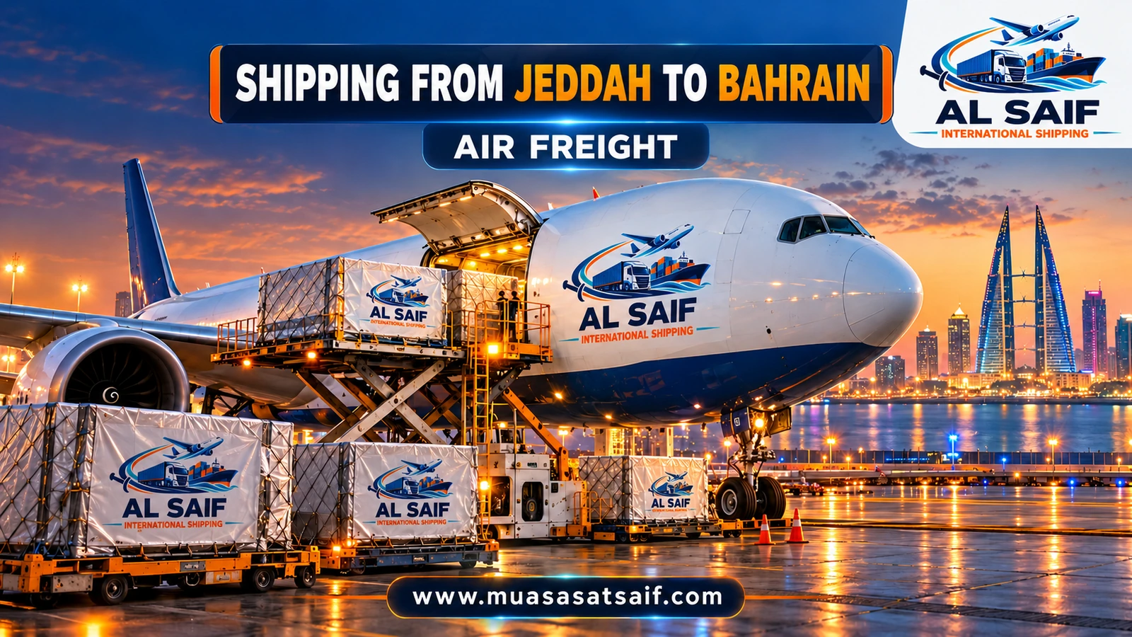Air freight from King Abdulaziz Airport in Jeddah to Bahrain — Al Saif