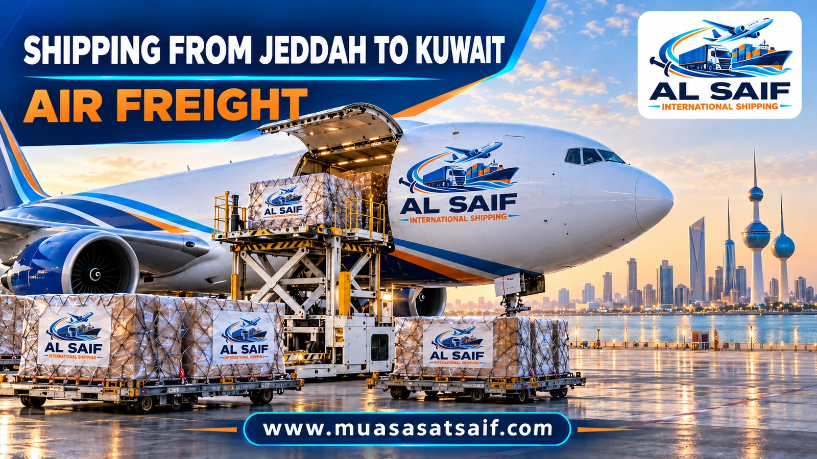 Air freight from King Abdulaziz Airport in Jeddah to Kuwait — Al Saif