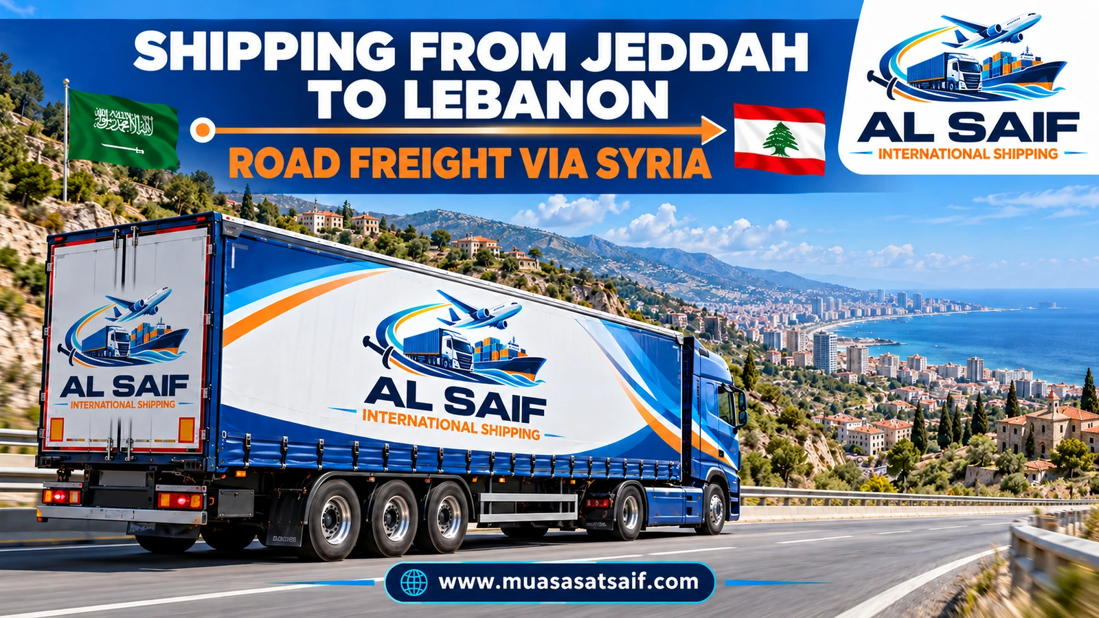 Road freight from Jeddah to Lebanon through the Halat Ammar crossing — Al Saif