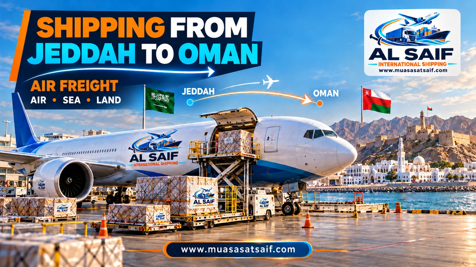 Air freight from King Abdulaziz Airport in Jeddah to Muscat — Al Saif