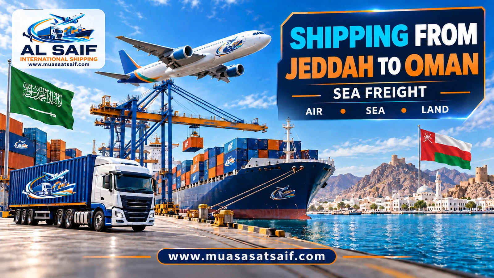 Container shipping from Jeddah Islamic Port to Salalah port — Al Saif