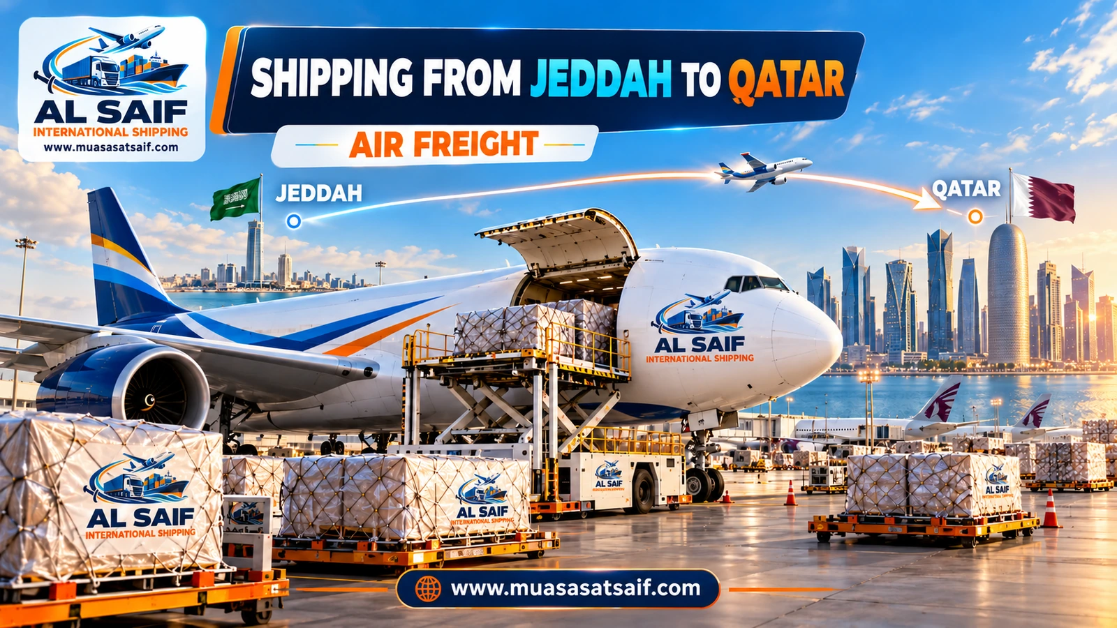 Air freight from Jeddah to Hamad International Airport — Al Saif