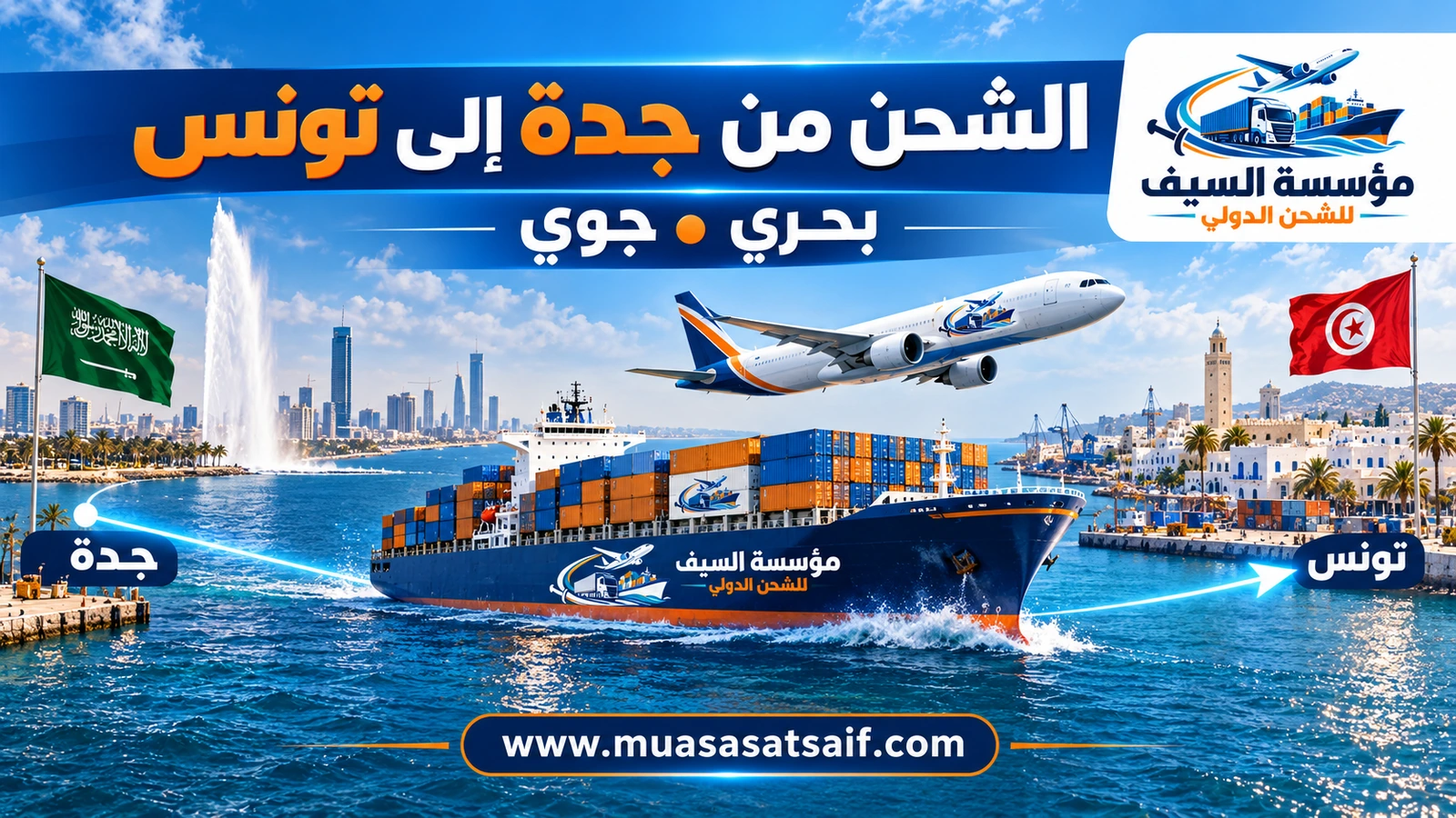 شركة شحن من جدة الي تونس | شحن حاويات وبضائع وشحن سيارات من ميناء جدة إلى رادس
