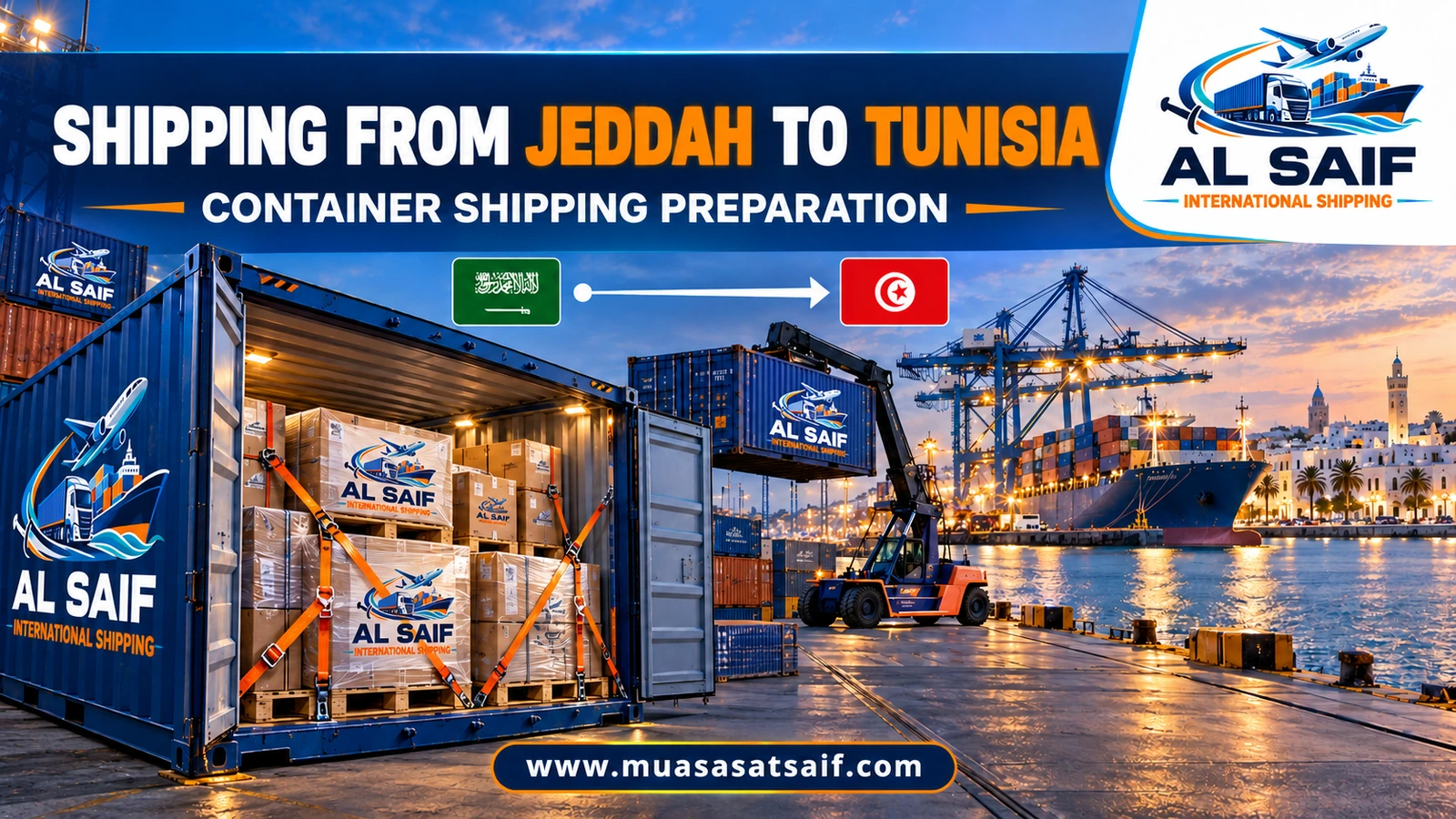Unloading a container from Jeddah at Rades port and clearing it with Tunisian Customs — Al Saif