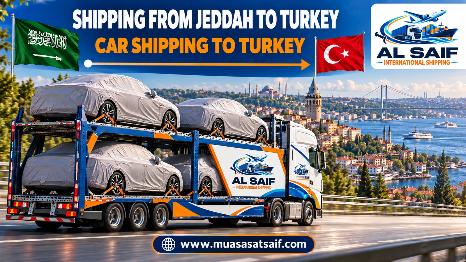 Car shipping from Jeddah to Turkey in an enclosed container — Al Saif