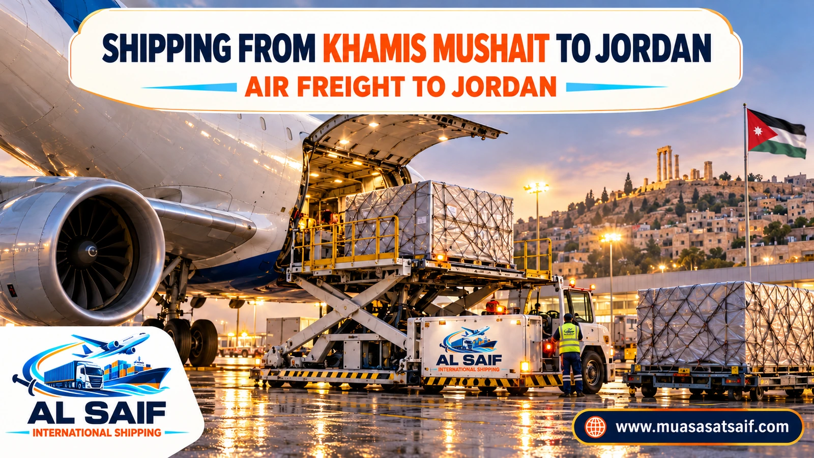 Air freight from Khamis Mushait to Queen Alia International Airport in Amman — Al Saif