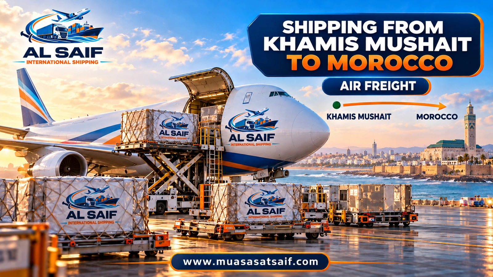 Air freight from Khamis Mushait to Mohammed V Airport — Al Saif
