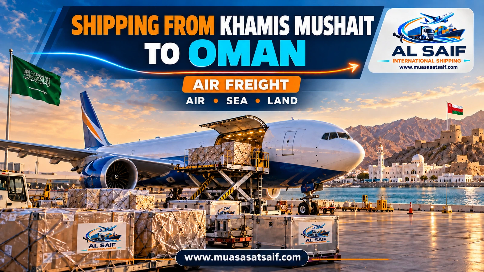 Air freight from Abha and Khamis Mushait to Muscat International Airport — Al Saif