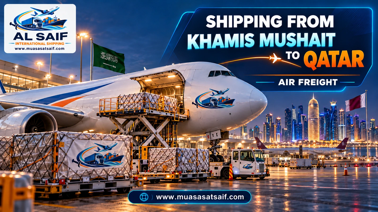 Air freight from Abha and Khamis Mushait to Hamad International Airport — Al Saif