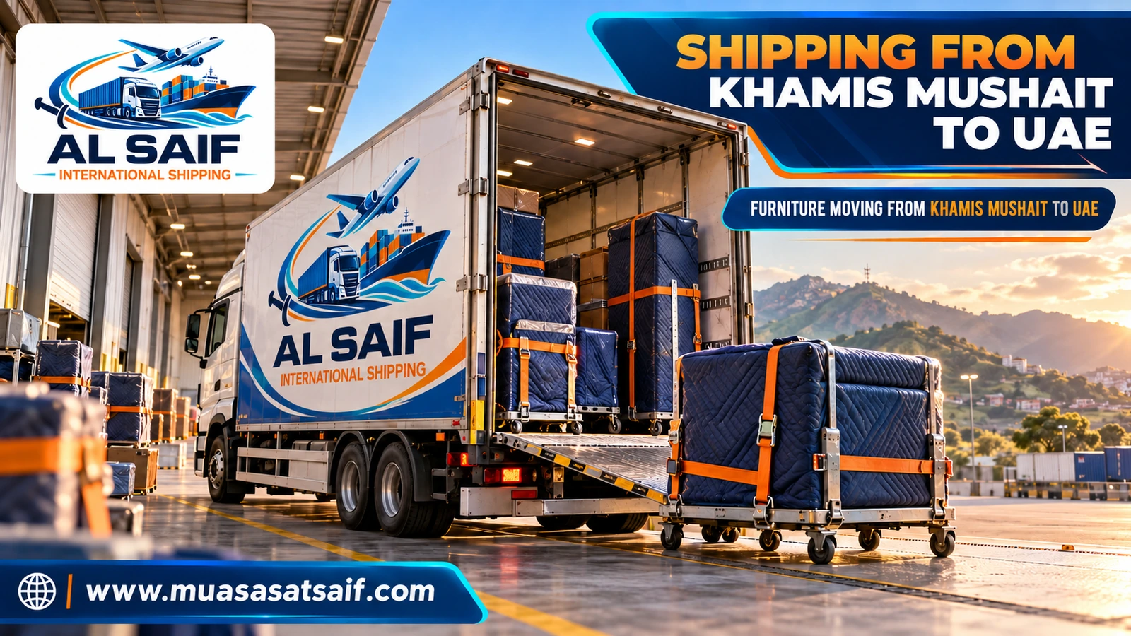 Moving furniture from Khamis Mushait to the UAE — Al Saif