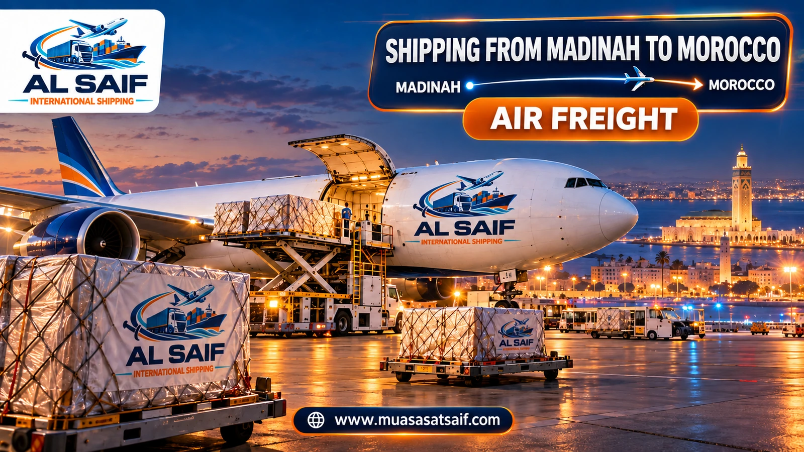 Air freight from Madinah to Mohammed V Airport — Al Saif