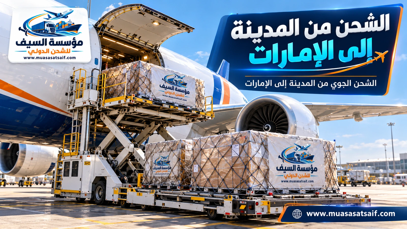 الشحن الجوي من المدينة المنورة إلى الإمارات — مؤسسة السيف