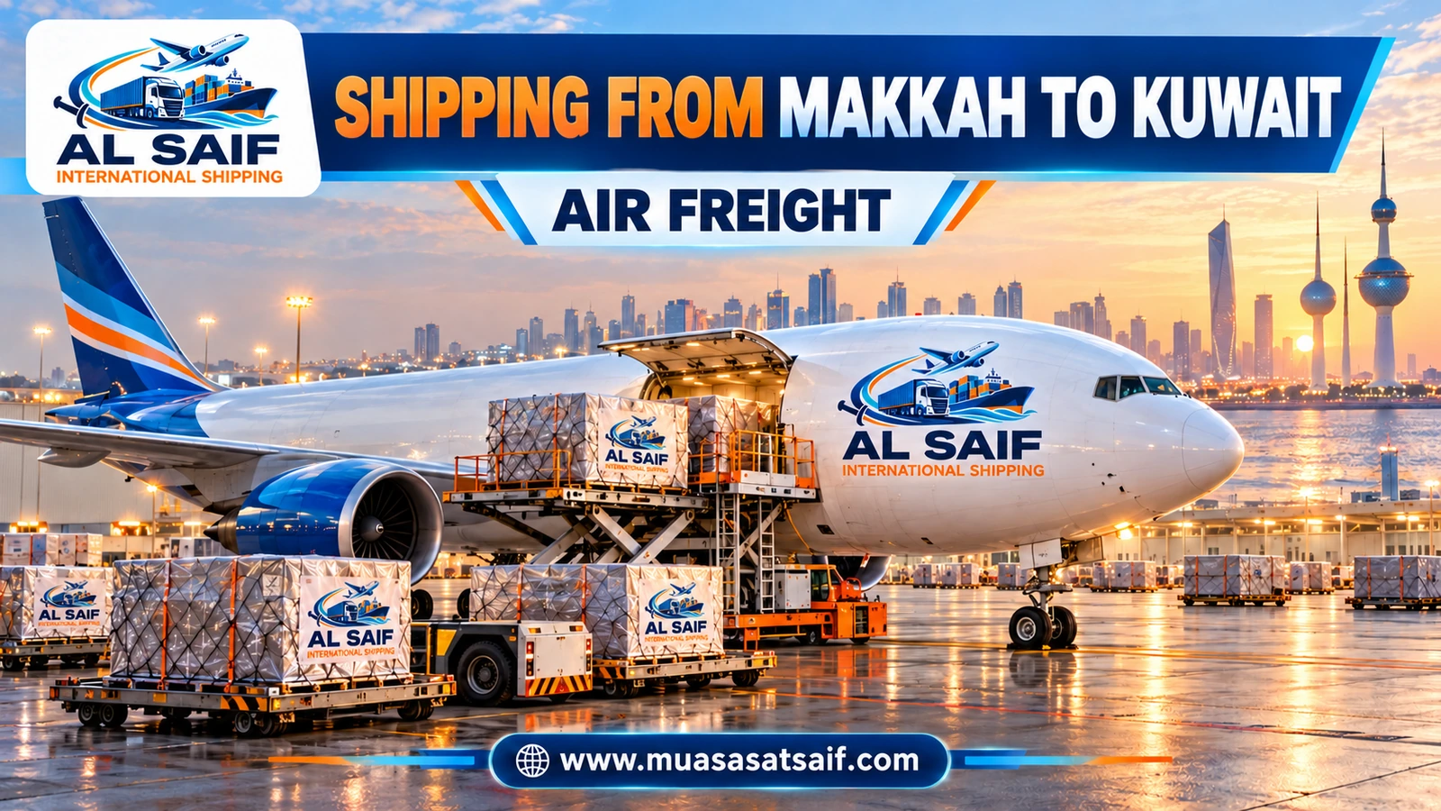 Air freight from Makkah via Jeddah airport to Kuwait International Airport — Al Saif
