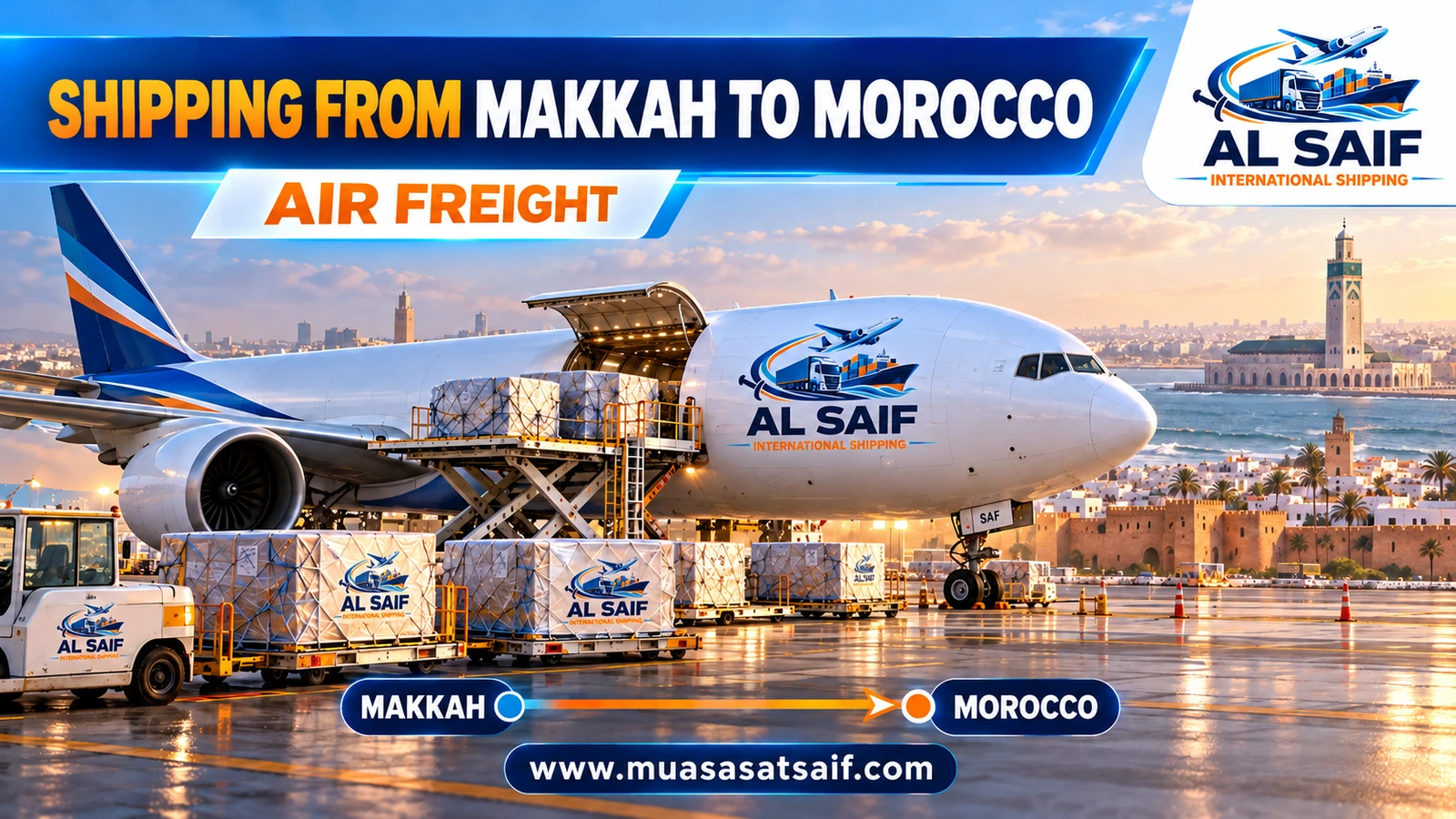 Air freight from Makkah via Jeddah Airport to Mohammed V Airport — Al Saif