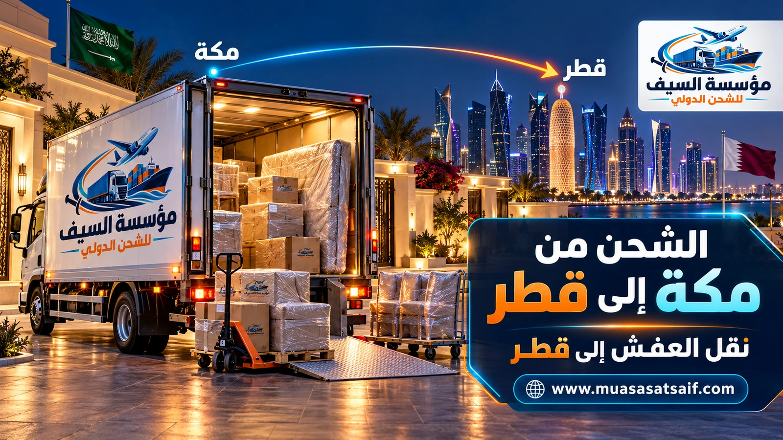 نقل العفش من مكة إلى الدوحة — مؤسسة السيف