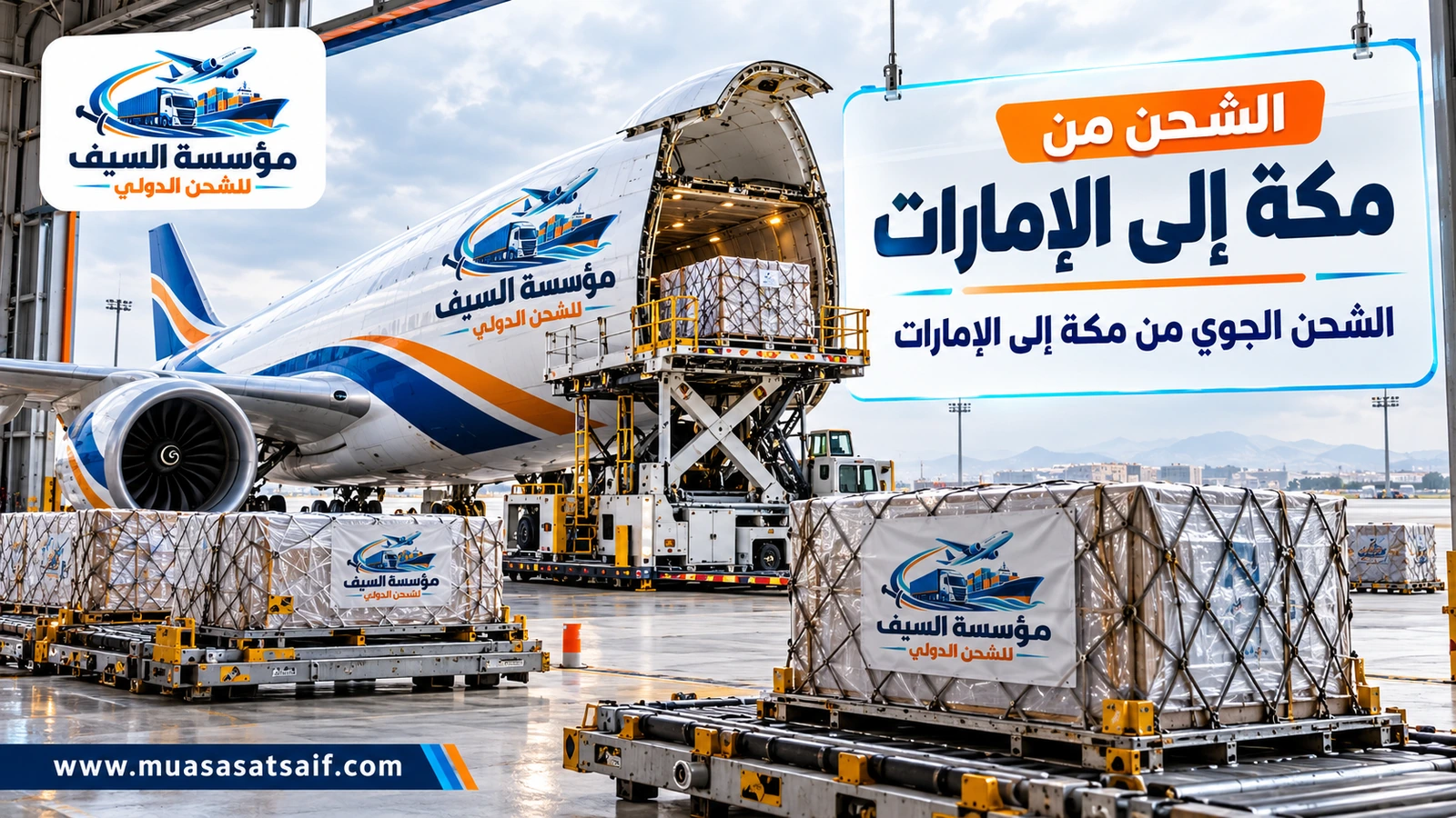 الشحن الجوي من مكة المكرمة إلى الإمارات — مؤسسة السيف