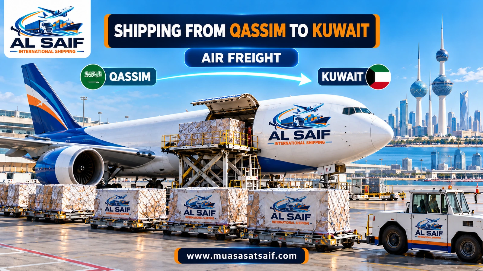 Air freight from Qassim to Kuwait International Airport — Al Saif